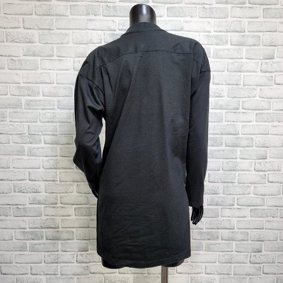 Vintage 80s Womens M Black Dolman Sleeve Side Slit Tunic Tee Animal Applique - Picture 6 of 8